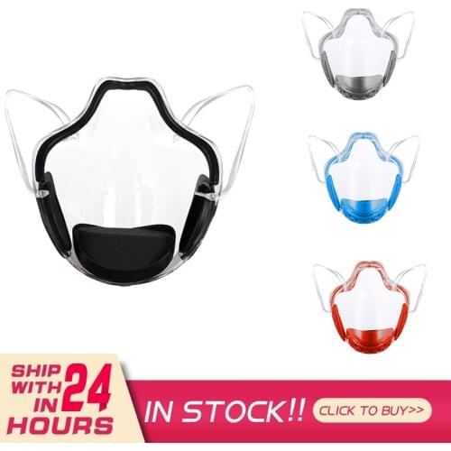 Transparent Face Shield Adults Durable Shield Mask For Face Plastic Reusable Cover Mouth Mask With Breathing Hole Kitchen Tools