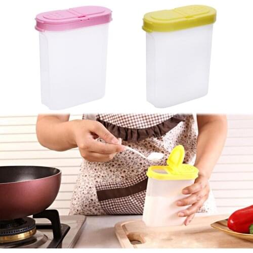 Clear Seasoning Pot Cans Spice Rack Double Lid Condiment Bottles Pepper Shakers Box Kitchen Tool