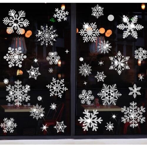 Christmas snowflake electrostatic Sticker Glass window Decoration New Year Wall Stickers Home Decals wallpaper