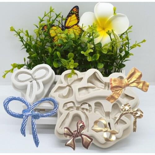 DIY Bow-Knot Silicone Mold Kitchen Resin Cake Baking Tool Chocolate Candy Pastry Fondant Moulds Dessert Lace Decoration Supplies