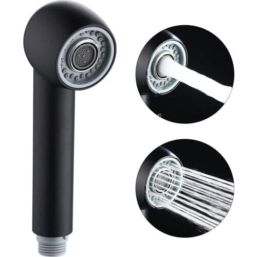 Kitchen Faucet Sprayer Head Replacement 2-Function Pull Out Faucet Replacement Head G 1/2 Connection Matte Black