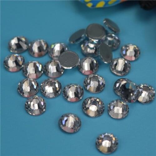 Swarovsky DIY Clear Hotfix SS3-SS60 Nail Stones Glass 3D Nail Art Decorations Flat Crystal AB Rhinestones