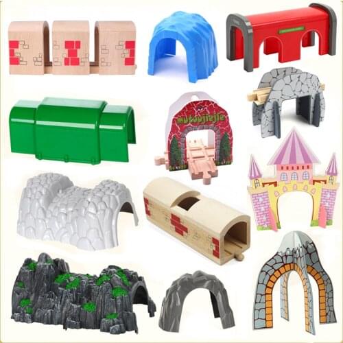 Tunnel cave small train building block track accessories accessories childrens toys compatible with BIRO wooden track