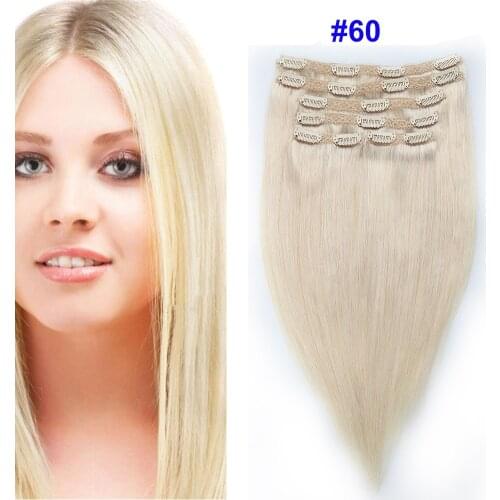 Sindra Indian Straight Remy Hair Clip In Human Hair Extensions Blonde Color #60 Full Sets 6Pcs/Set 100g 120G
