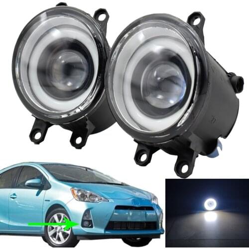 Good quality Angel eye Fog Lamp Assembly Super Bright LED Front bumper lights 2pcs For Toyota Prius Plus C V 2011-2015