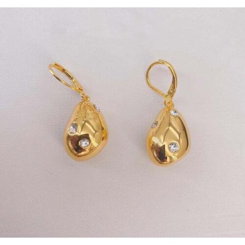 Irregular waterdrop earring for women cz pave egg shape dangling earring luxury brand designer dupl jewelry dainty