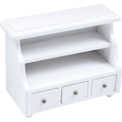 1/12 Dollhouse Miniature Furniture Bathroom Cabinet Toilet Cabinet White