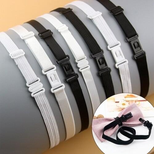 1PC DIY 1cm Bow Tie Accessories For Adult Child Men Women Wedding Necktie Bowtie Strap Adjustment Rope Elastic Band