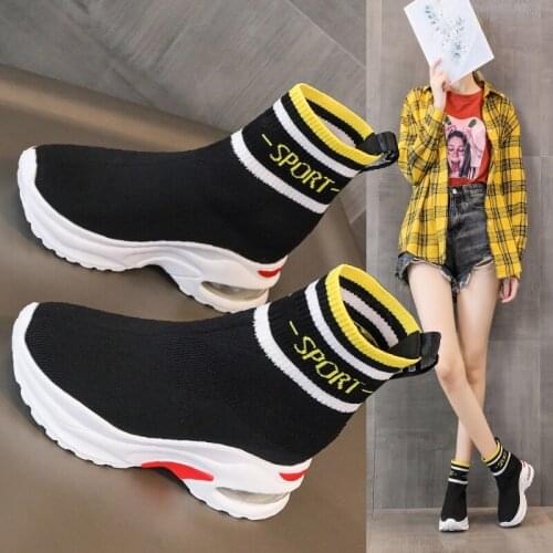 2020 Winter Women Shoes Fashion Casual Female Comfortable Slip-On Sneakers Mesh Breathable High Top Platform Women Casual Shoes