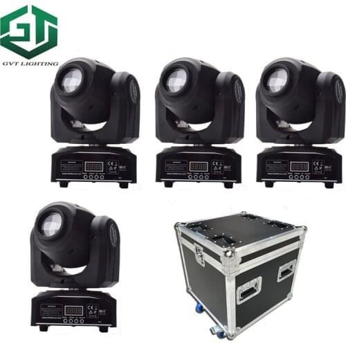 4pcs 30W mini Moving Head with flightcase packing LED Spot Moving Head Light USA Luminums 30W LED DJ Spot Light