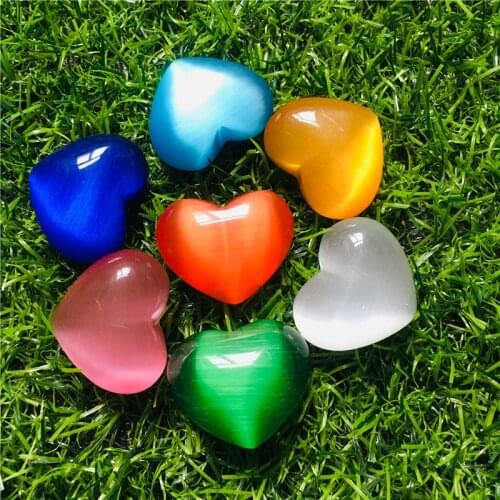 7pc Natural crystal love heart