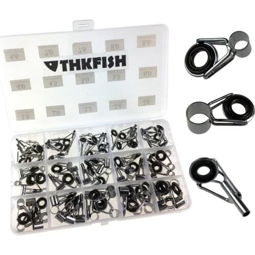 80 Pcs/lot #1.8-#8.6 Fishing Rod Guides Tip Repair Kit Telescopic Telescope Rod Eye Rings Guide Tackle WITH TOP TIPS