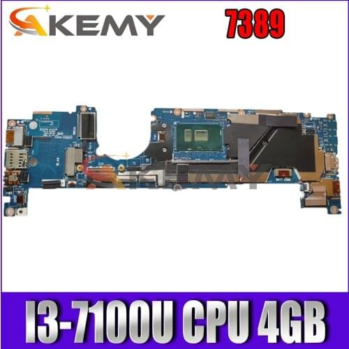 Akemy I3-7100U 4GB FOR DELL Latitude 7389 Laptop Motherboard LA-E111P CN-0J9XP9 J9XP9 Mainboard 100%tested