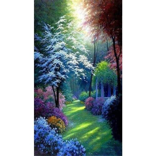 Diamond painting Colorful woods Home decoration Rhinestones mosaic picture needlework Full Diamond embroider cube drill