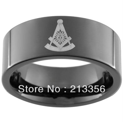 10PCS/LOT FREE SHIPPING!USA WHOLESALES CHEAP PRICE 8MM WOMEN&MENS HIS/HER BLACK PIPE MASONIC PAST MASTER TUNGSTEN MASON RINGS