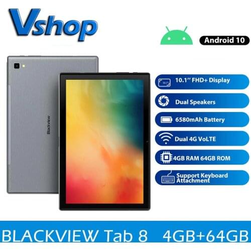 Original Blackview Tab 8 10.1 inch Android 10.0 Google Play 4G Phone Call Tablets 4GB+64GB 13.0MP Rear Camera 6580mAh Tablet PC