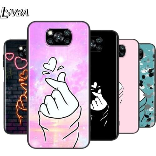 Kpop Hand LOVE For XiaoMi Poco X2 X3 NFC M2 M3 F1 F2 C3 Pro Mi Mix 3 Play A3 A2 A1 CC9E CC9 5X 6X 5 6 Lite Phone Case