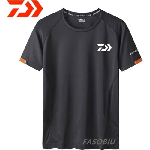 Daiwa Mens Short Sleeve Fishing T-shirt Summer Breathable Quick Dry Daiwa Fishing Tee Outdoor Sport Fishing Clothes Size L-8XL