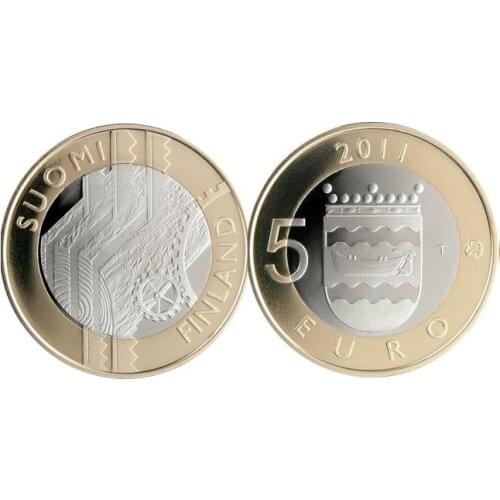 Finland 2011 Regional Series Uusimaa 5 Euro Bimetallic Commemorative Coin Unc 100% Original Coins Real Euro Coin