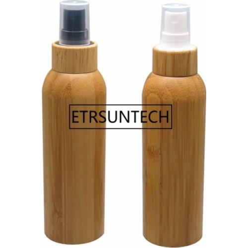 120ml Natural Bamboo Cosmetic Toner Bottle, Handmade PET Bamboo Spray Nozzle Refillable Container,Lotion Bottle F1396