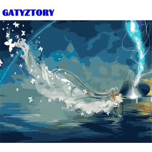 GATYZTORY Oil Paint By Number Piano Girl Drawing On Canvas Handpainted Painting Art Gift Diy Pictures By Number Kits Home Decor