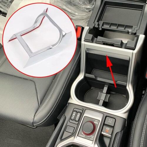 Chrome Molding Water Cup Holder Cover Trim Fit For Subaru Forester SK 2019 2020 Frame Decoration Accessories