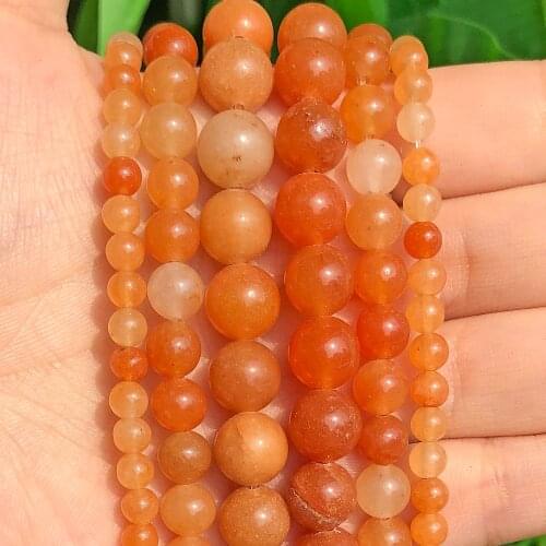 Natural Stone Beads Red Aventurine Jades Round Beads 2/3/4/6/8/10/12mm For Jewelry Making DIY Necklace Bracelet Handcraft