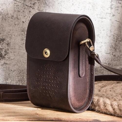 Small Shoulder Bag Men genuine leather Vintage Pocket Belt Clothing Bag Quality Mens Crossbody Bags Bolsa Handbag