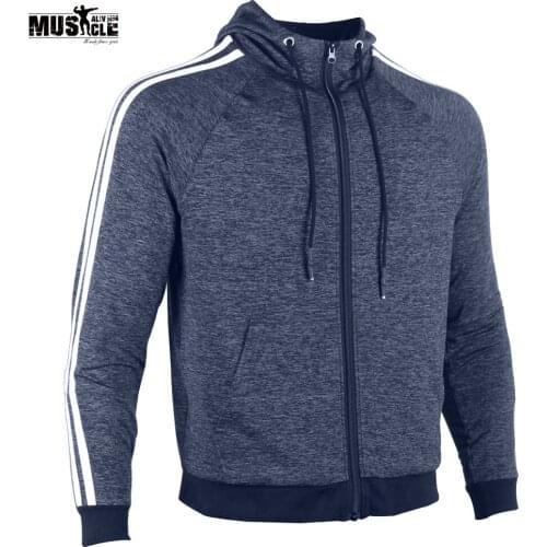 MUSCLE ALIVE Men's Zip Hoodies