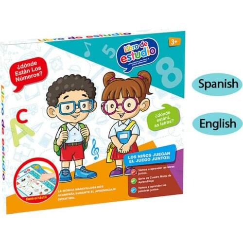 ABC Sound Book For Children English Spanish Letters & Words Learning Toys For 3 Year Old Girls Boys Fun Educational Toys