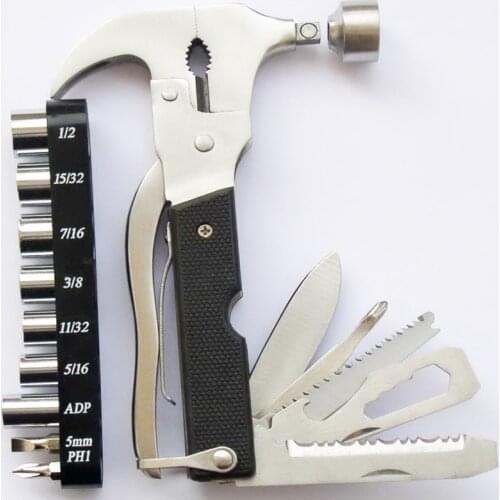 Outdoor EDC Survival Tool Kit Multi-tool Hammer 12+1 Axe Knife Opener Screwdriver Clamp Travel Equipment Hiking Knife
