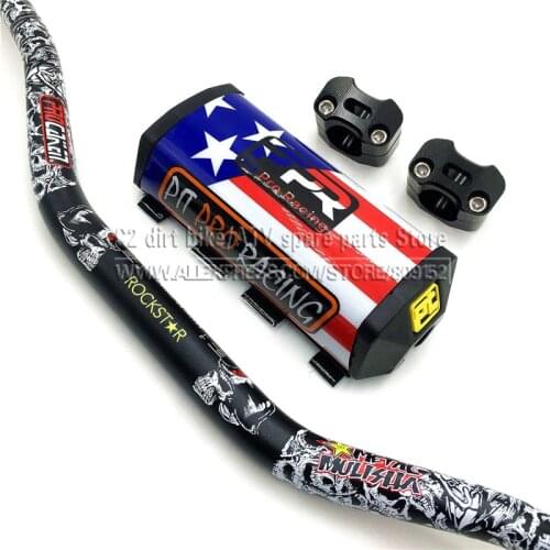 Pit Pro Racing Handlebar Pads With Pro Caken Fat Bar 1-1/8" 6065 Aluminum For Dirt Pit Bike Motocross KTM CRF KLX YZF Kayo BSE