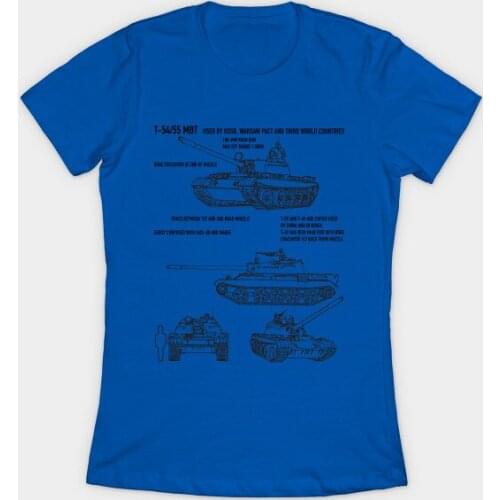 T54 T55 Russian Army Tank Recognition Blueprint Womens T-Shirt