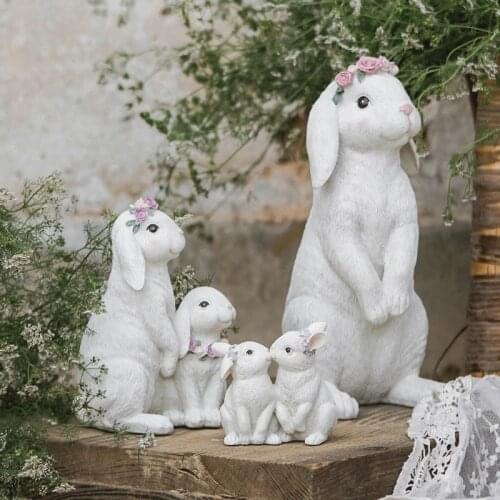 Nordic parent-child wreath rabbit decoration bedroom living room cute animal bunny home decor ornaments Garden tuin decoratie