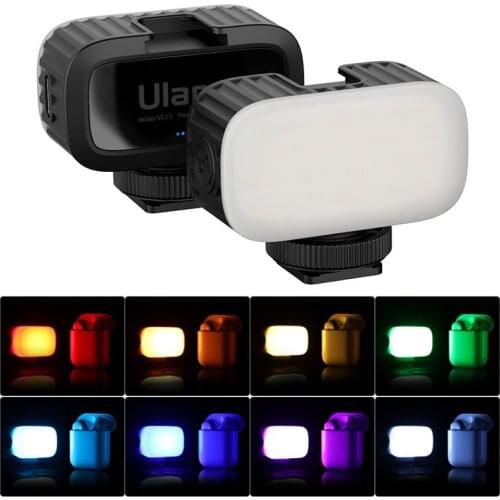 ULANZI VL15 Mini RGB Led Video Light 8 Colors Portable Fill Light with Softbox Diffuser 2W 750mAh Battery Type C Vlog Light