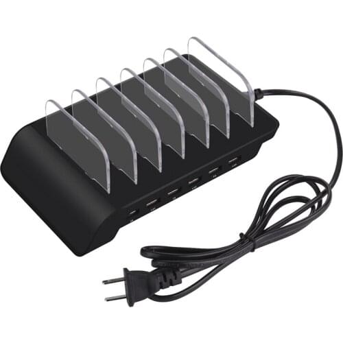 10.2A 6 Port USB Charging Station Universal Desktop Tablet & Smartphone Multi-Device Hub Charging Dock