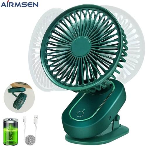 Airmsen Clip on Rotatable Personal Fan 3 Speeds Battery Operated Auto Oscillation Mini Fan Portable Clip Fan Stroller Fan