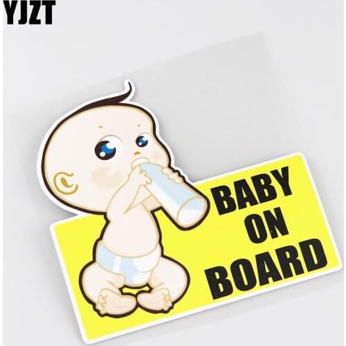 YJZT 14.1CMX13.4CM Baby on Board Car Sticker Baby milk Pvc Decal 13A-0025