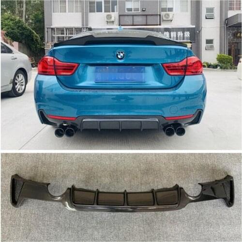 Real Carbon fiber Rear Trunk Diffuser Bumper Lip Spoiler Cover For BMW 4 Series 420i 430iF33 F34 F36 2015-2018