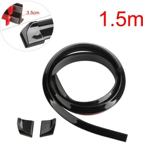 1.5m Universal Car Rear Roof Splitter Spoiler Trim Strip Glossy black Auto Tail Wing Lips Protector Trunk Lip Stickers