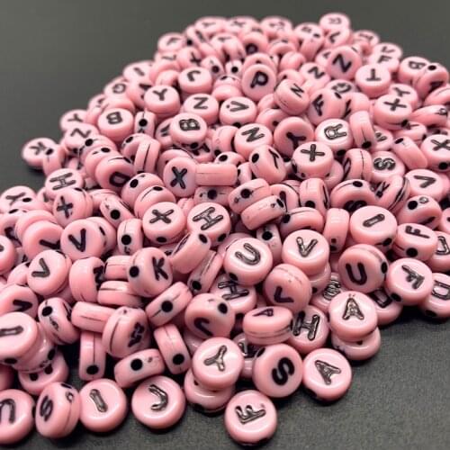 100pcs 6mm Mix Letter Beads Round Alphabet Beads Acrylic Beads DIY Jewelry Making For Bracelet Necklace Accessories#09