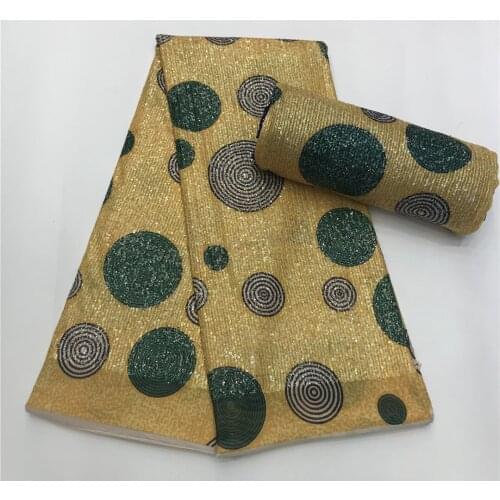 2021 High Quality Sequence Print French Nigerian Sequins Net African Tulle Mesh Lace Fabric For Dress 5 Yards/Lot ZJ0521