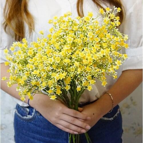60 Heads Milan Artificial Flowers Fake Gypsophila Home Party Wedding Decoration DIY Photo Props Babysbreath Flowers Branch