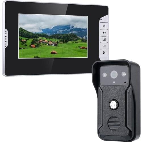 7 Inch Video Door Phone Doorbell Intercom Kit 700TVL IR Night Vision Waterproof Camera support Monitor 2 way Intercom Unlock