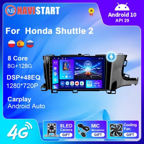 Android 10 Car Radio Stereo for Honda Shuttle 2 2015-2020 Right Wheel GPS Navigation Android Auto 4G WIFI Carplay DVD Player