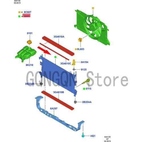 CAR water tank radiator assembly For dMo nd eoE sco rtF oc us Cooling water tank Air conditioning condenser Water tank radiator