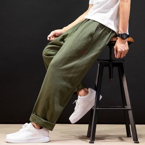Chinese Style Harem Casual Men Pants Loose Drawstring 2021 Mens Pant Cotton Casual Streetwear Japanese Fashion Trousers for Man