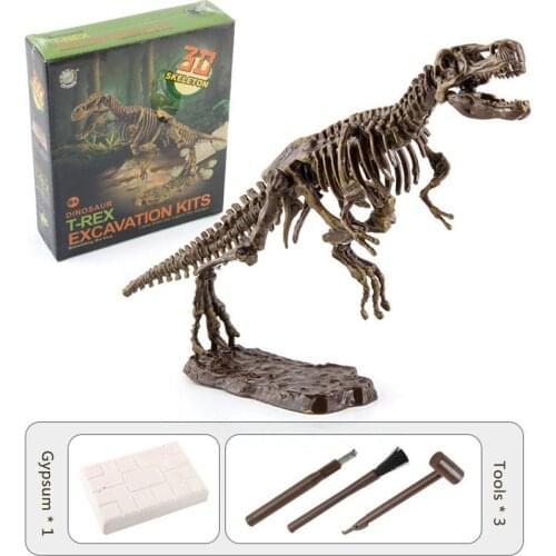 Children DIY Dinosaur Digging Toys Jurassic Animals Dinosaur Skeleton Fossil Archeology Digging Assembly Toys For Birthday Gifts