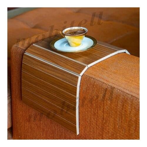 Mobitell Sofa Table and Armrest Bench Portable Coffee Table WALNUT