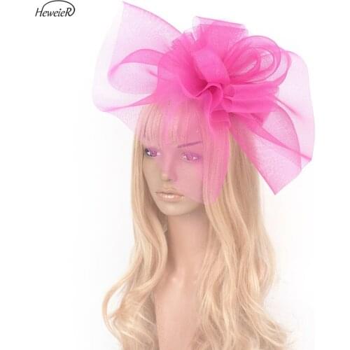 Elegant Handmade Women Large Net Mesh Fascinators Rhinestone Hair Clips Cocktail Wedding Party Hat Headwear Hairpin Hairpieces